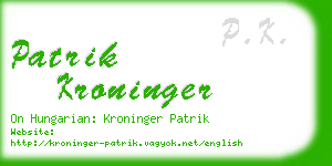patrik kroninger business card